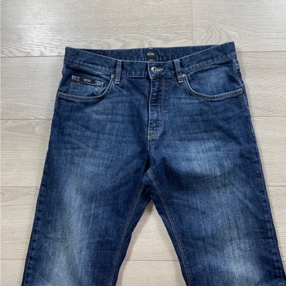 BOSS Hugo Boss Dark Wash Straight Leg Jeans - Picture 4 of 14